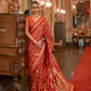 Handcrafted Patola Silk Saree with Traditional Design Motifs