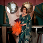 Banarasi Satin Silk Saree with Dual Zari Motifs Finish