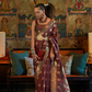 Elora Satin Tanchoi Silk Blend Saree with Handloom Weaving