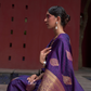 Printed Silk Saree with Zari Border and Tassels
