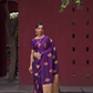Printed Silk Saree with Zari Border and Tassels
