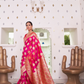 Glossy Satin Silk Saree with Intricate Weaving Work