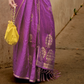 Zari Handloom Woven Satin Silk Saree with Lustrous Finish