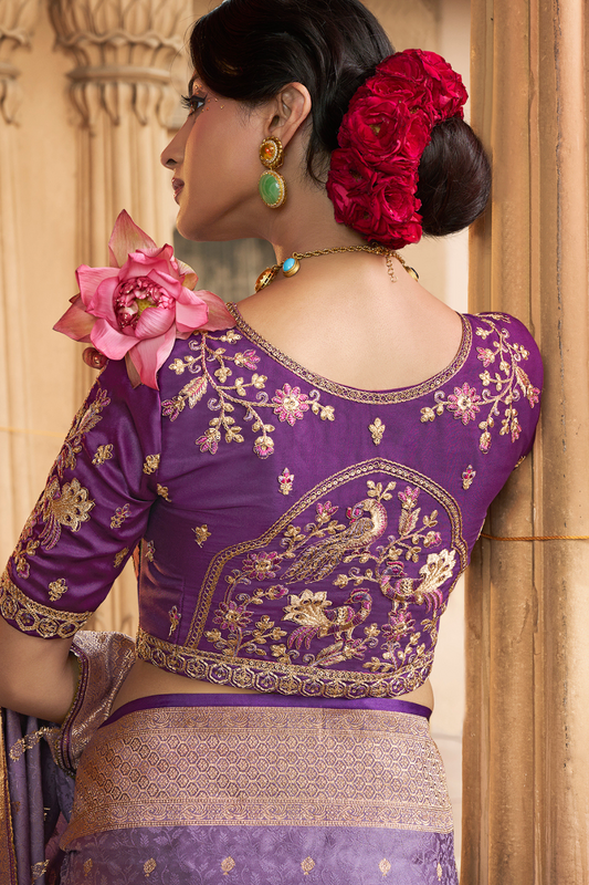 Pure Satin Bliss Saree with Fancy Finish and Designer Appeal - LaVante Fashion