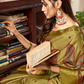 Glossy Pure Satin Silk Drape with Contemporary Digital Art - LaVante Fashion