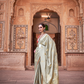Luxurious Satin Fabric Adorned with Traditional Zari Work - LaVante Fashion