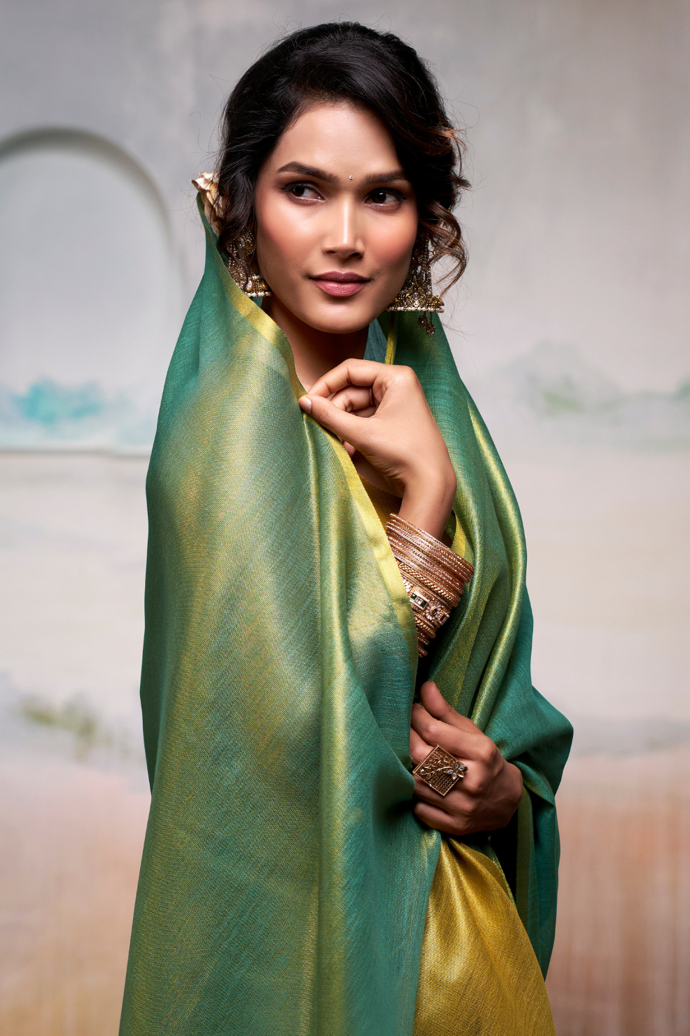 Lightweight Tissue Silk Saree with Luxurious Glow Finish