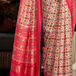 Pure Tussar Silk Saree with Patola Print & Lagdi Patta Pallu