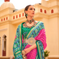 Classy Mehndi Traditional Saree with Elegant Weaving Work