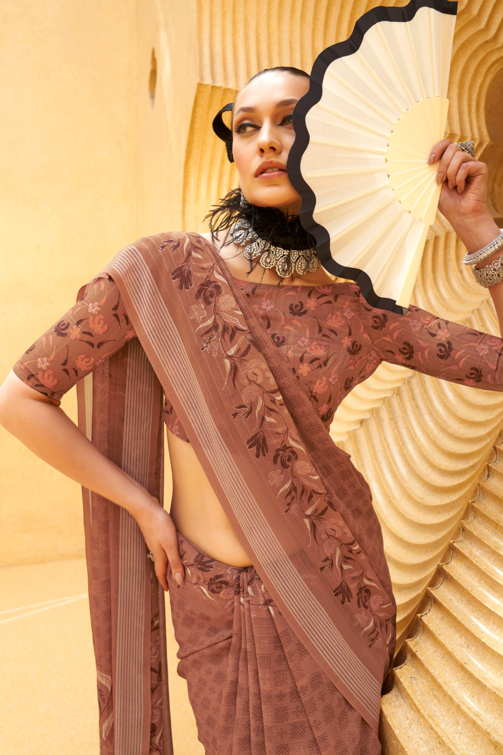 Designer Poly Viscose Silk Georgette Saree with Digital Prints