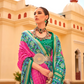 Classy Mehndi Traditional Saree with Elegant Weaving Work