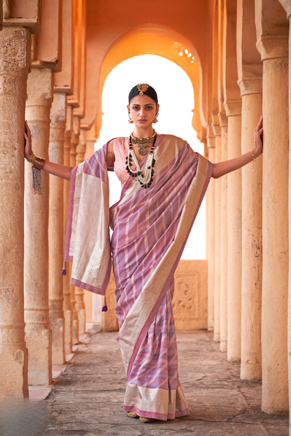 Designer Poly Viscose Silk Saree with Printed Foil Touch
