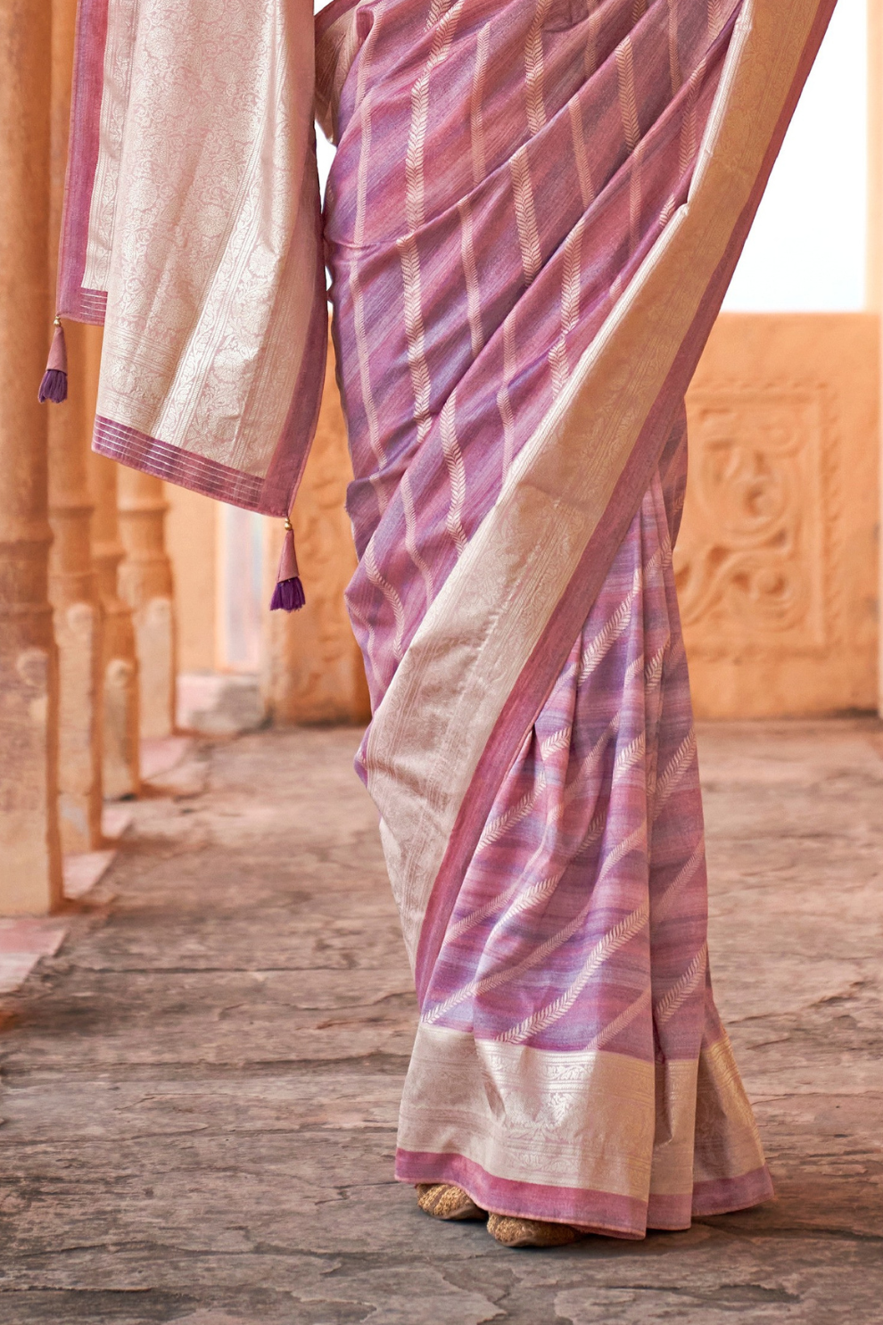 Designer Poly Viscose Silk Saree with Printed Foil Touch