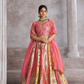 Elegant Pink Wedding Lehenga with Intricate Embroidery and Paisley Work