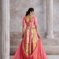 Elegant Pink Wedding Lehenga with Intricate Embroidery and Paisley Work