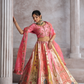 Elegant Pink Wedding Lehenga with Intricate Embroidery and Paisley Work