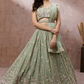 Elegant Georgette Sequin Lehenga with Zarkan Work