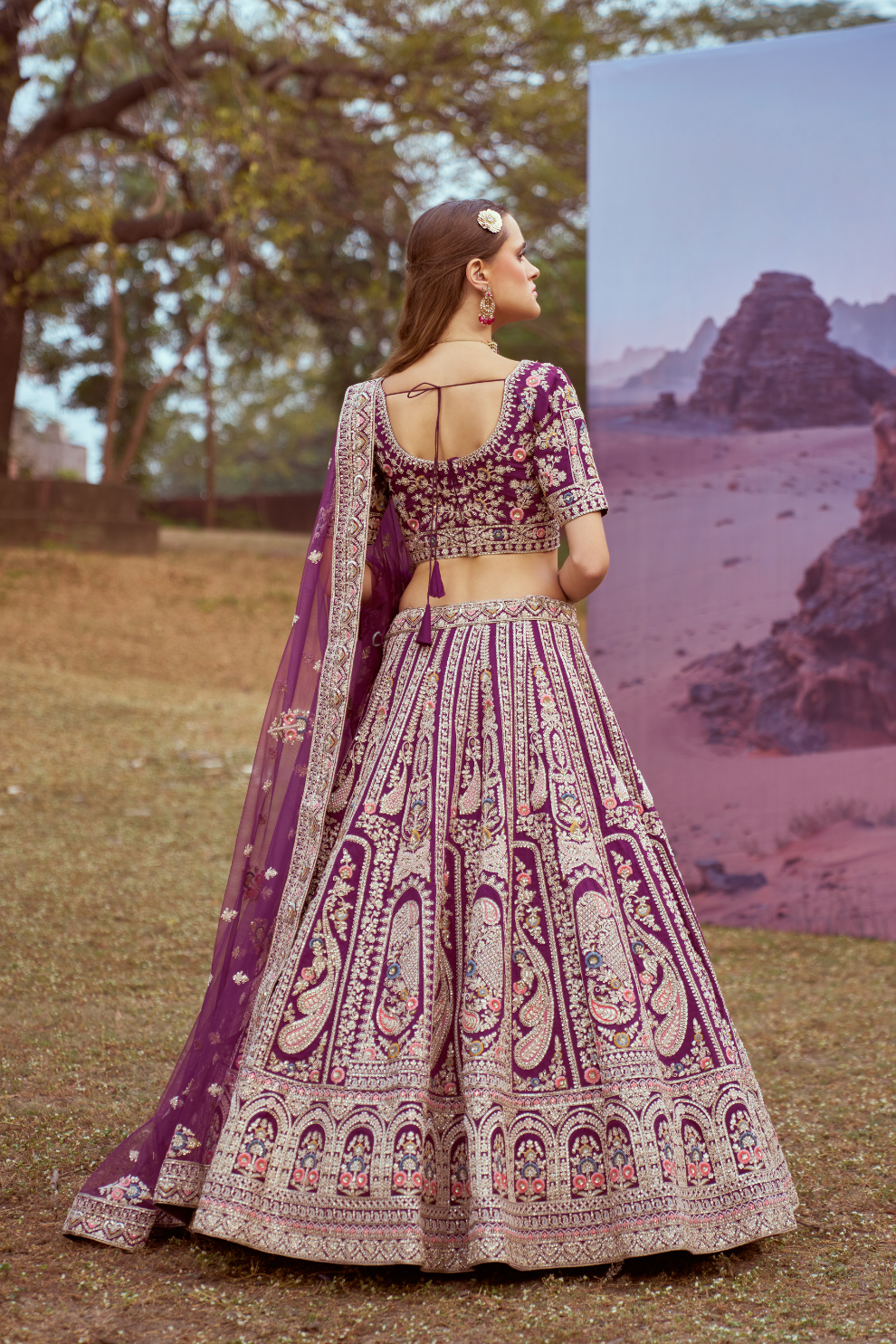 Pure Silk Moti And Sequins Embroidery Bridal Lehenga Choli Dupatta