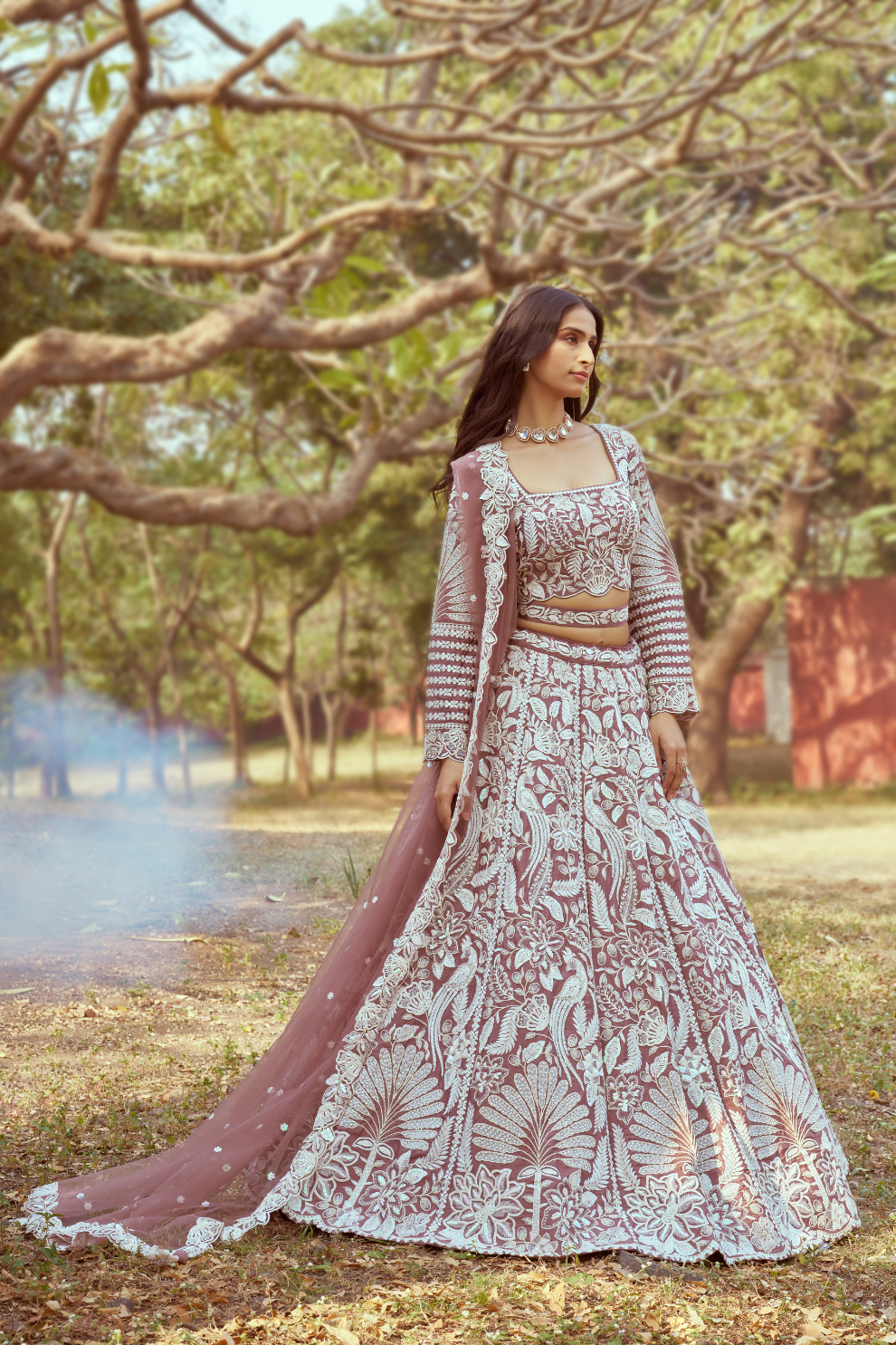 Elegant Satin Lehenga Set with Handcrafted Sequin Embroidery