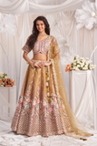 LAVANTEFASHIONRosegoldBridelnetandGotapatti_MotiembroiderySemi-StitchedLehengacholi_Dupatta_1 - LaVante Fashion