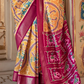 Classic Patola Printed Saree Enhanced with Contrast Zari Border