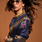 Elegant Floral Satin Silk Saree with Handloom Weaving Finish