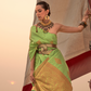 Satin Dual Tone Silk Saree with Elegant Sheen Finish
