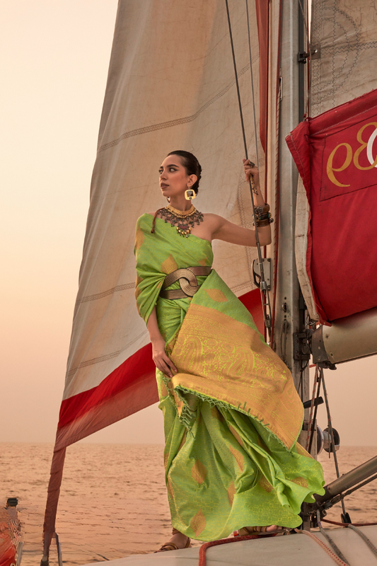 Satin Dual Tone Silk Saree with Elegant Sheen Finish