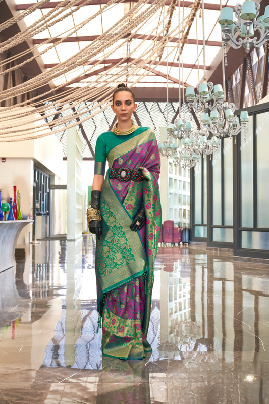 Timeless Woven Zari Silk Saree with Traditional Elegance