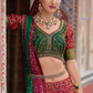 Crimson and Green Silk Lehenga Choli with Cutdana Work - LaVante Fashion