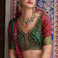 Crimson and Green Silk Lehenga Choli with Cutdana Work - LaVante Fashion