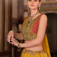 Yellow Silk Foil Print Readymade Lehenga Choli for Ceremonial Wear - LaVante Fashion