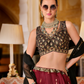 Maroon Silk Foil Print Readymade Lehenga Choli for Ceremonial Wear - LaVante Fashion