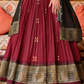Maroon Silk Foil Print Readymade Lehenga Choli for Ceremonial Wear - LaVante Fashion