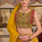 Yellow Silk Foil Print Readymade Lehenga Choli for Ceremonial Wear - LaVante Fashion