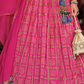 Pink Silk Foil Print Readymade Lehenga Choli for Ceremonial Wear - LaVante Fashion