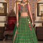 Irish Green Silk Foil Print Readymade Lehenga Choli for Ceremonial Wear - LaVante Fashion