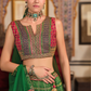Irish Green Silk Foil Print Readymade Lehenga Choli for Ceremonial Wear - LaVante Fashion