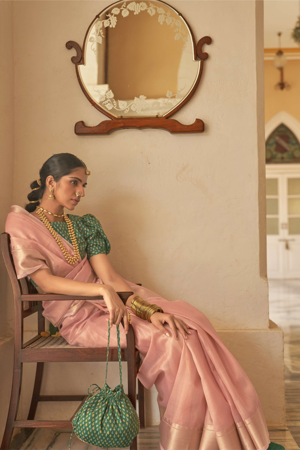 Grace in Every Drape Organza Tissue Saree with Sheer Elegance