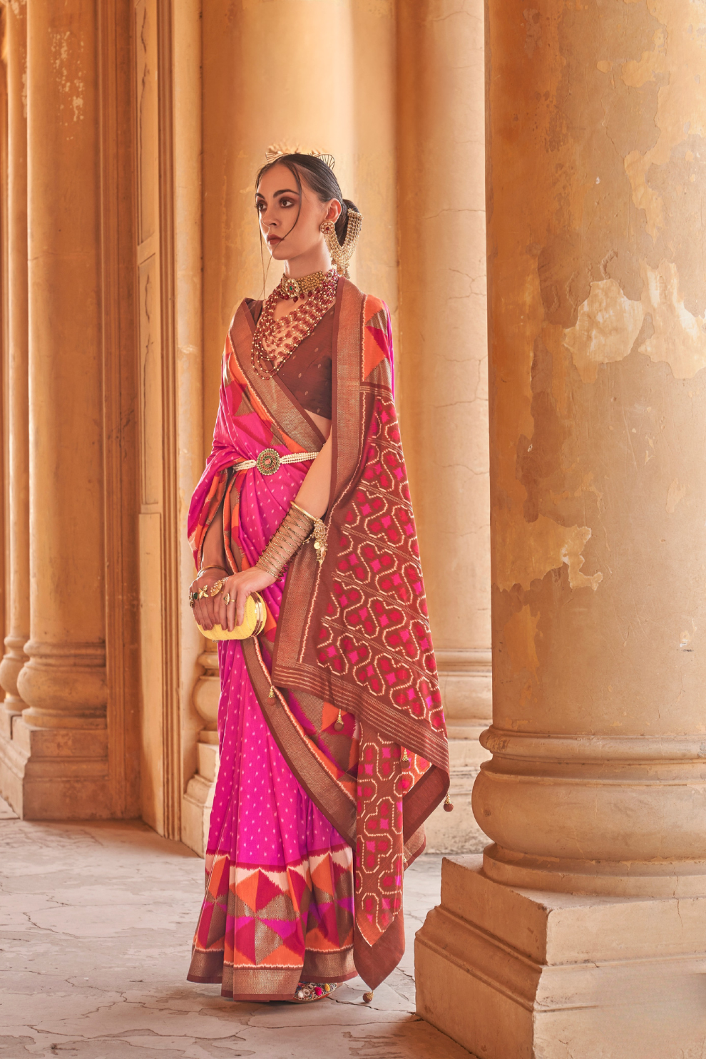 Ethnic Motif Zari Saree in Banarasi Weave Style