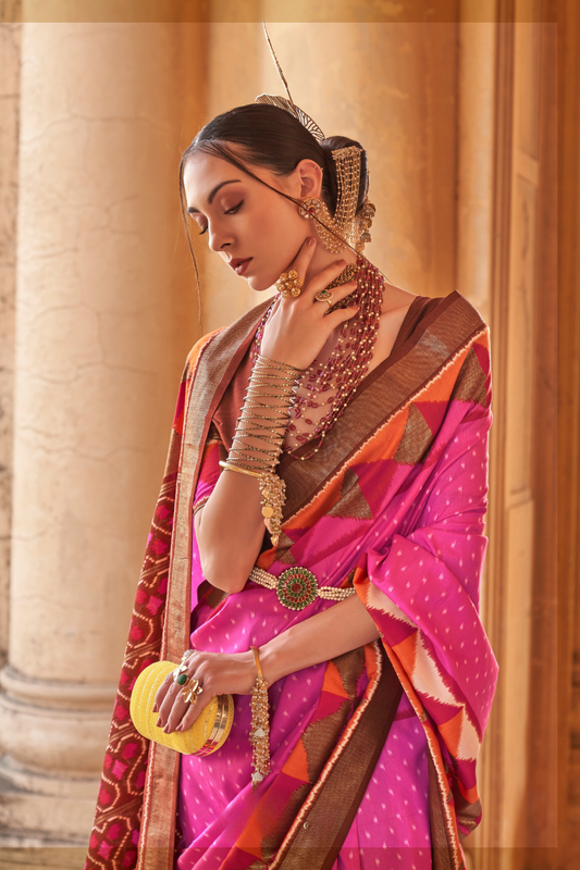 Ethnic Motif Zari Saree in Banarasi Weave Style