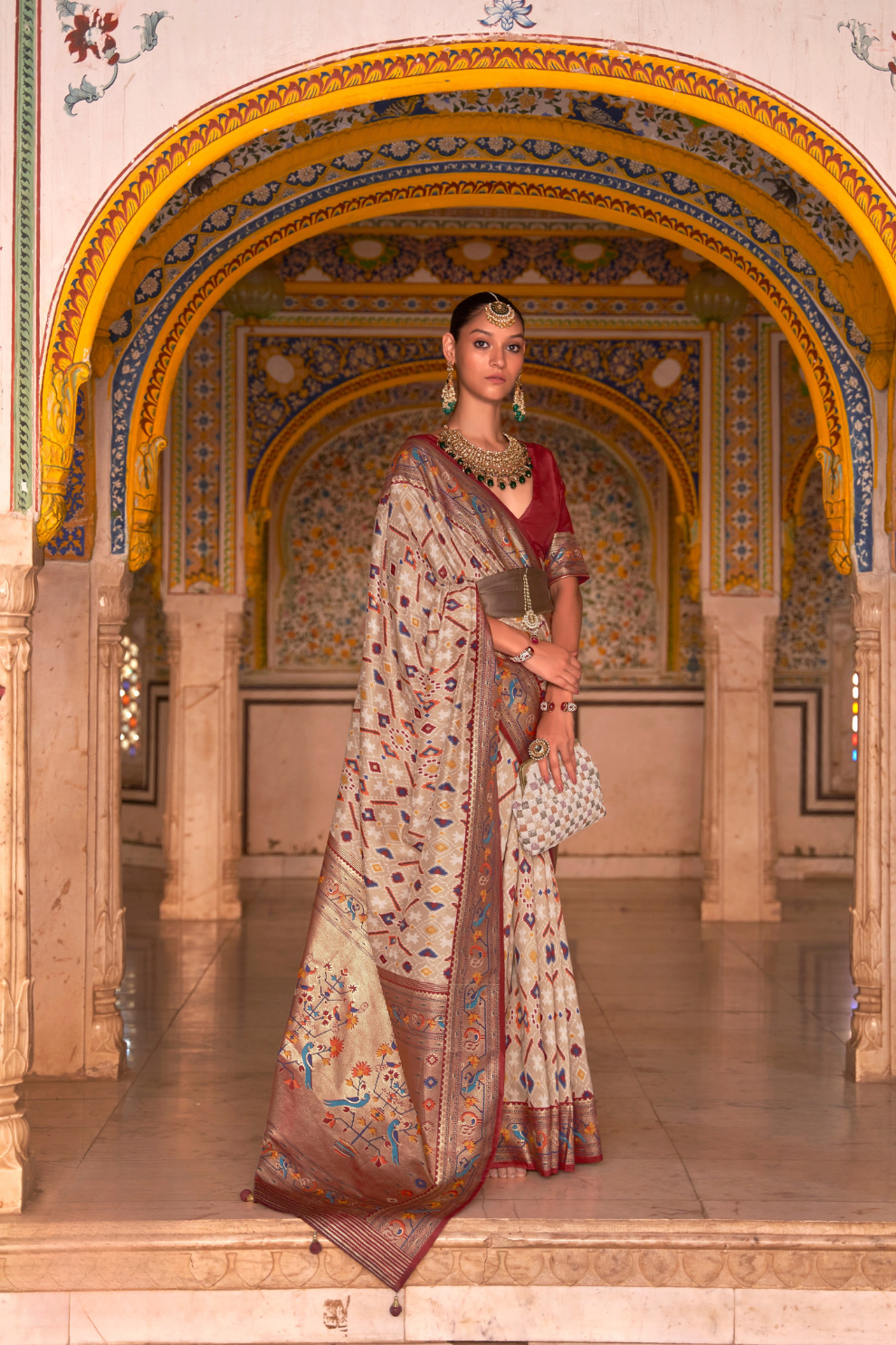 Patola Print Saree Crafted in Fine Smooth Silk