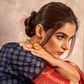 Soft Dola Saree with Foil Print and Contrast Jacquard Border - LaVante Fashion
