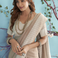 Soft Linen Silk Saree with Chikankari Weaved Border