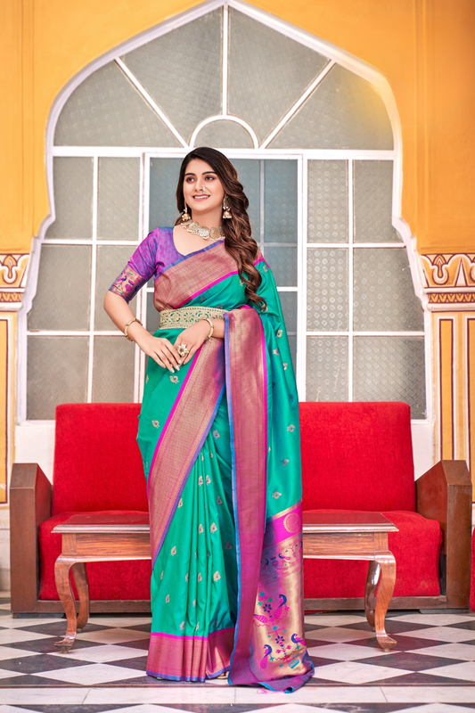 Soft Peshwai Paithani Silk Saree