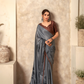 Glossy Soft Satin Fabric with Contemporary Digital Design