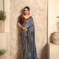 Glossy Soft Satin Fabric with Contemporary Digital Design