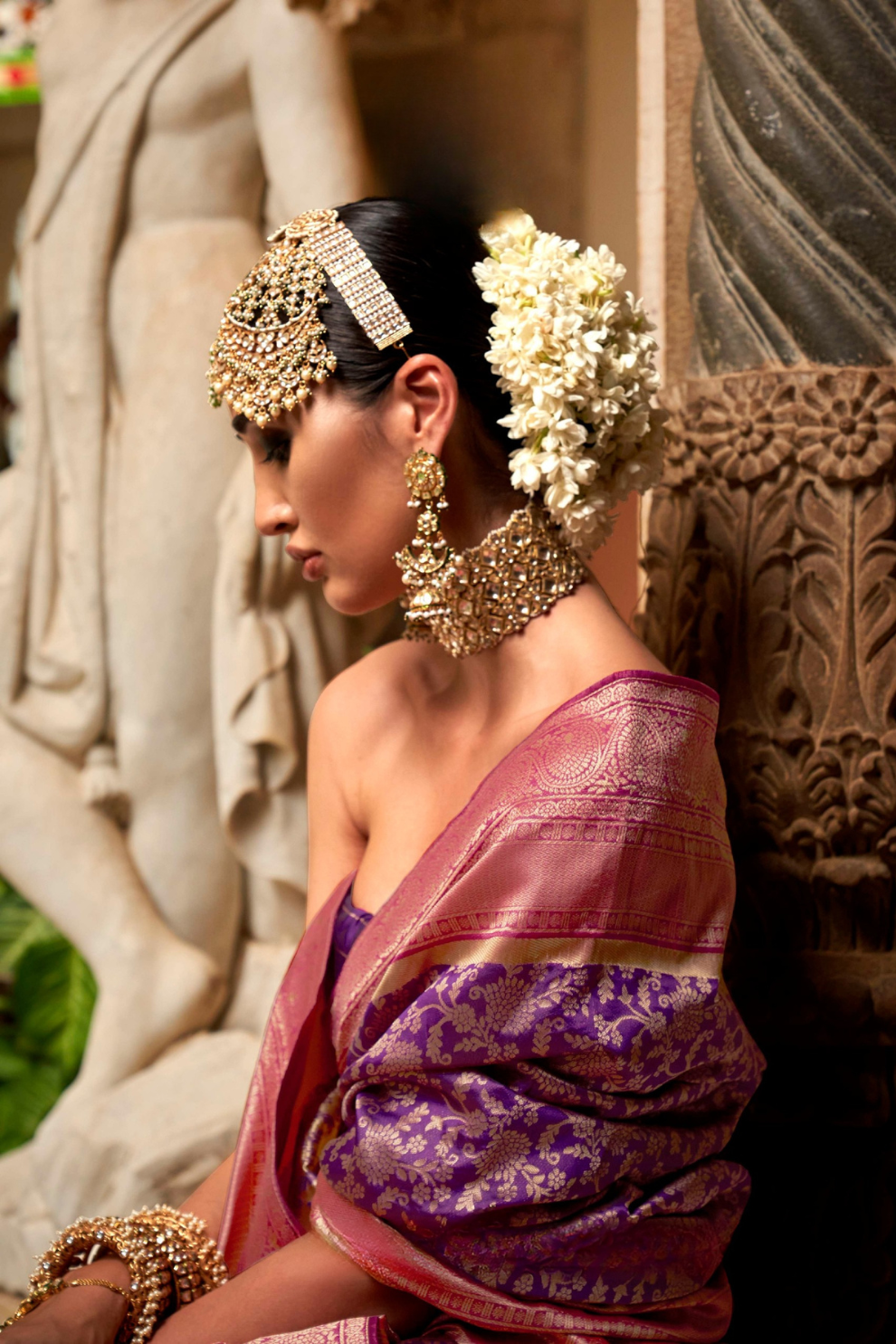 Premium Vichitra Silk Saree with Traditional Banarasi Woven Patterns