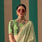 Graceful Spun Silk Saree with Handloom Weaving
