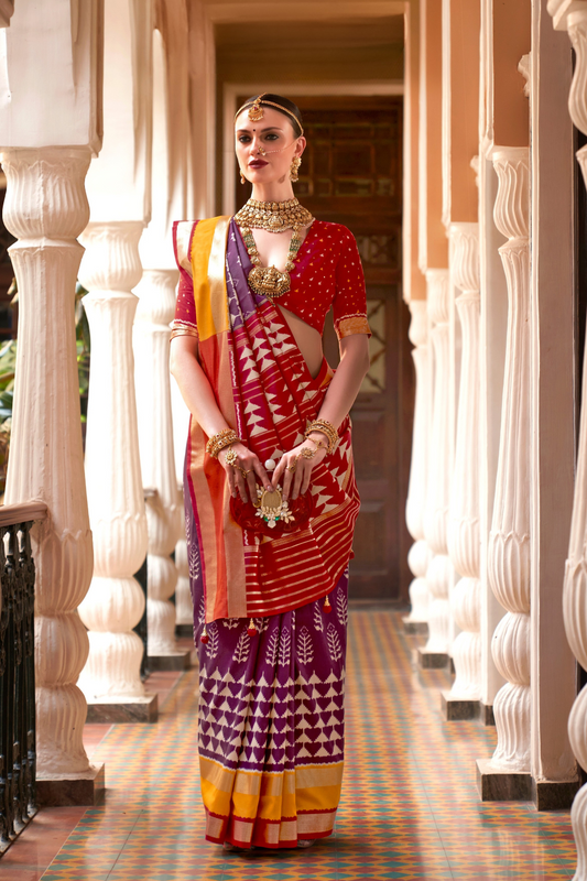 Designer Saree in Polyester Viscose Silk with Floreem Finish